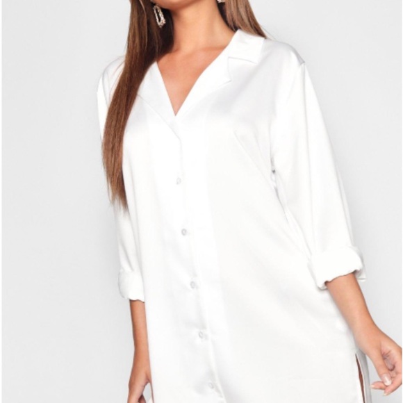 silky shirt dress
